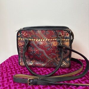 Patricia Nash Gold Painted Leather Crossbody Bag